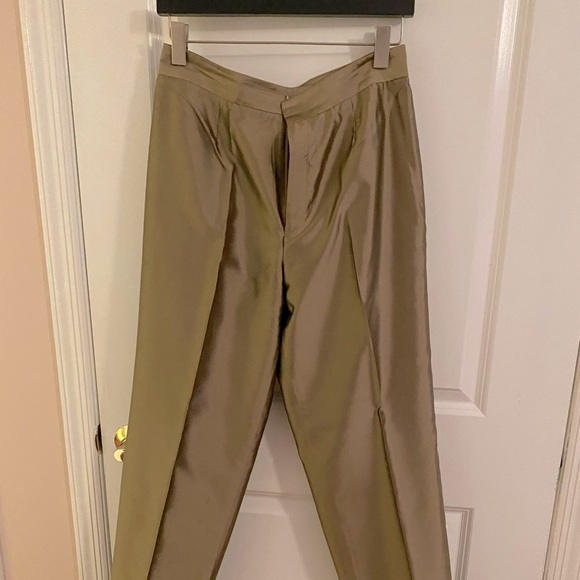 👖👖👖INC from Macy’s 100% Silk Golden Bronze Trousers Size 10 - Picture 6 of 8